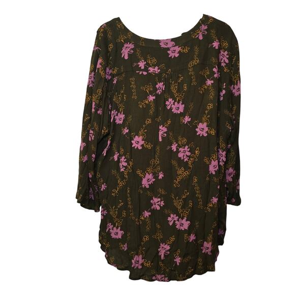 NWOT Stitchfix Monday Fun Green Floral Blouse 2X - Picture 2 of 5